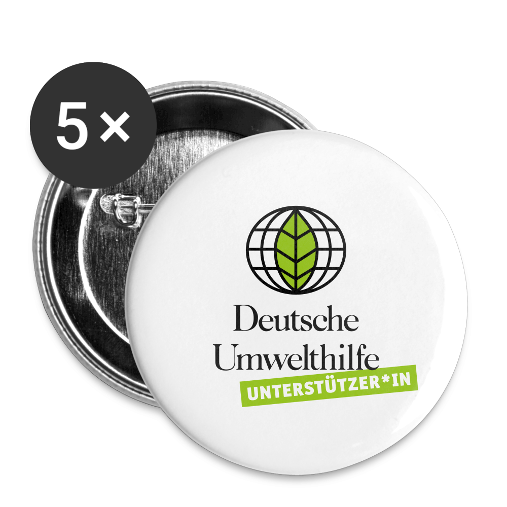 Buttons groß 56 mm (5er Pack) - Weiß