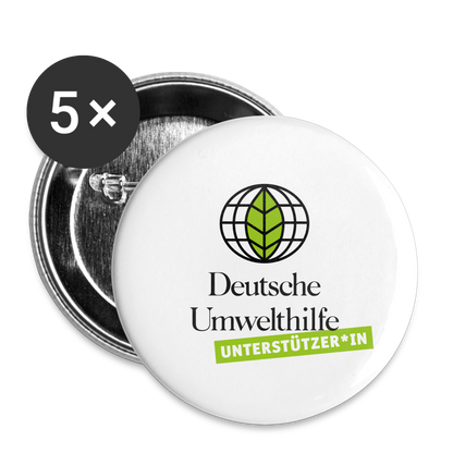 Buttons groß 56 mm (5er Pack) - Weiß